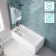 Antigua 1600x750 Keyhole Shower Bath & 6mm Easy Clean Brushed Gunmetal Folding Bath Screen