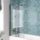 Antigua 1600x750 Keyhole Shower Bath & 6mm Easy Clean Brushed Gunmetal Folding Bath Screen