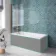 Antigua 1600x750 Keyhole Shower Bath & 6mm Easy Clean Brushed Copper Folding Bath Screen