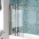 Antigua 1600x750 Keyhole Shower Bath & 6mm Easy Clean Brushed Copper Folding Bath Screen