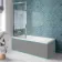 Antigua 1700x750 Keyhole Shower Bath & Premium 8mm Easy Clean Chrome Framed Bath Screen