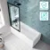 Antigua 1700x750 Keyhole Shower Bath & Premium 8mm Easy Clean Matt Black Framed Bath Screen