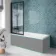 Antigua 1700x750 Keyhole Shower Bath & Premium 8mm Easy Clean Matt Black Framed Bath Screen