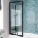 Antigua 1700x750 Keyhole Shower Bath & Premium 8mm Easy Clean Matt Black Framed Bath Screen