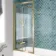 Antigua 1700x750 Keyhole Shower Bath & Premium 8mm Easy Clean Brushed Brass Framed Bath Screen
