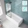 Antigua 1700x750 Keyhole Shower Bath & Premium 8mm Easy Clean Brushed Gunmetal Framed Bath Screen