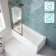 Antigua 1700x750 Keyhole Shower Bath & Premium 8mm Easy Clean Brushed Copper Framed Bath Screen