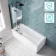 Antigua 1700x750 Keyhole Shower Bath & 6mm Easy Clean Matt Black Folding Bath Screen