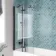 Antigua 1700x750 Keyhole Shower Bath & 6mm Easy Clean Matt Black Folding Bath Screen