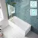 Antigua 1700x750 Keyhole Shower Bath & 6mm Easy Clean Brushed Brass Folding Bath Screen