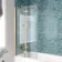 Antigua 1700x750 Keyhole Shower Bath & 6mm Easy Clean Brushed Brass Folding Bath Screen