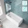 Antigua 1700x750 Keyhole Shower Bath & 6mm Easy Clean Brushed Gunmetal Folding Bath Screen