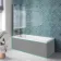 Antigua 1700x750 Keyhole Shower Bath & 6mm Easy Clean Brushed Gunmetal Folding Bath Screen
