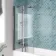 Antigua 1700x750 Keyhole Shower Bath & 6mm Easy Clean Brushed Gunmetal Folding Bath Screen