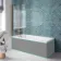 Antigua 1700x750 Keyhole Shower Bath & 6mm Easy Clean Brushed Copper Folding Bath Screen
