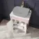 Bermuda Cashmere Pink Cabinet with Marble Top 600mm (Excludes Counter Top Basin) - Brushed Brass Accents