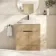 Havana Fluted Country Oak Cabinet with Marble Top & Reno Basin 800mm - Black Accents