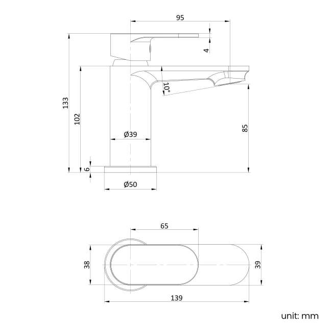Avill Brushed Brass Cloakroom Basin Mixer Tap