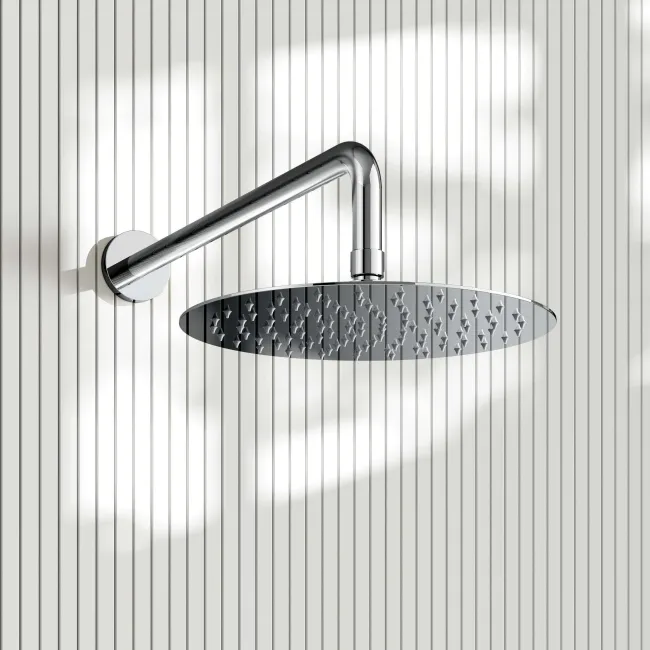 Suir Chrome Shower Head 250mm with Wall Mounted Arm