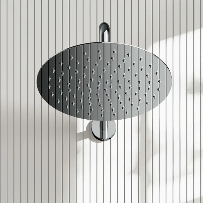 Suir Chrome Shower Head 250mm with Wall Mounted Arm