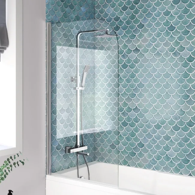 Antigua 1500x750 Keyhole Shower Bath & 6mm Easy Clean Chrome Bath Screen