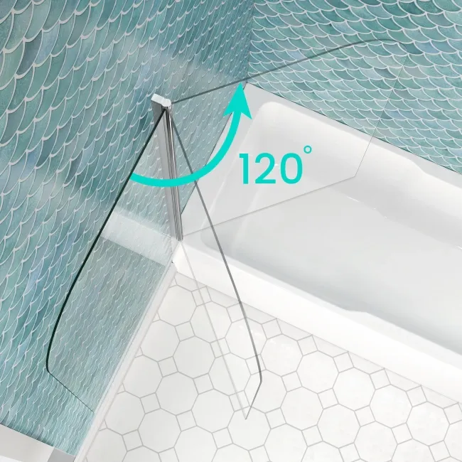 Antigua 1600x750 Keyhole Shower Bath & 6mm Easy Clean Chrome Bath Screen