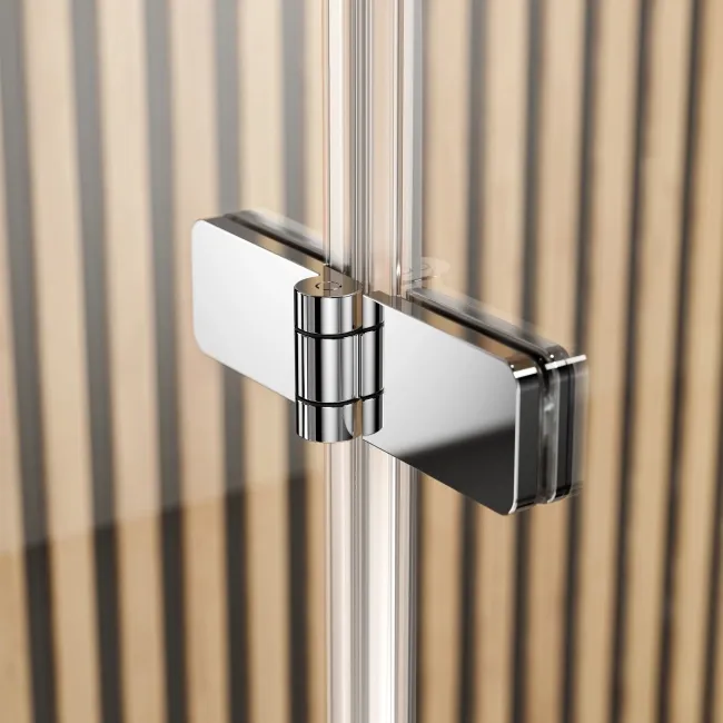 Witney 1600x700 Square Shower Bath & 6mm Easy Clean Chrome Folding Bath Screen