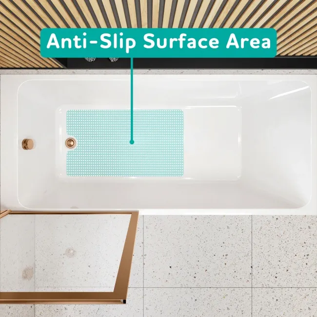 Witney 1800x800 Square Shower Bath & Premium 8mm Easy Clean Brushed Copper Framed Bath Screen