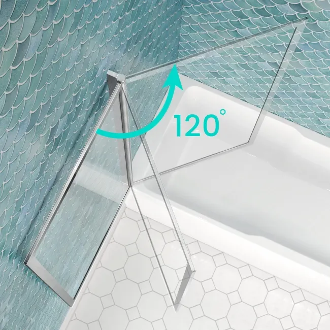 Antigua 1700x750 Keyhole Shower Bath & Premium 8mm Easy Clean Chrome Framed Bath Screen