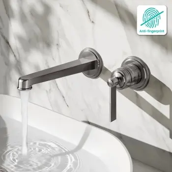 Corrib Brushed Gunmetal Wall Mounted Basin Mixer Tap