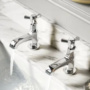Kenmare Traditional Chrome Hot & Cold Basin Taps