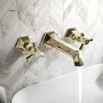 Kenmare Traditional English Gold Wall Mounted Basin Mixer Tap