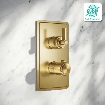 Corrib Premium Brushed Brass Thermostatic Shower Valve - 3 Outlet