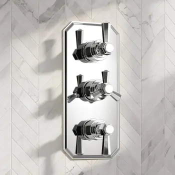 Kenmare Traditional Chrome Thermostatic Shower Valve - 3 Outlets
