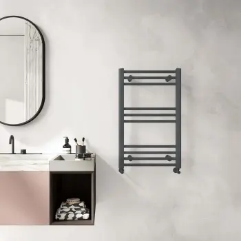 Barcelona Anthracite Straight Heated Towel Rail 800x500mm