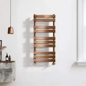Santorini Brushed Copper Flat Panel Heated Towel Rail 1000x450mm