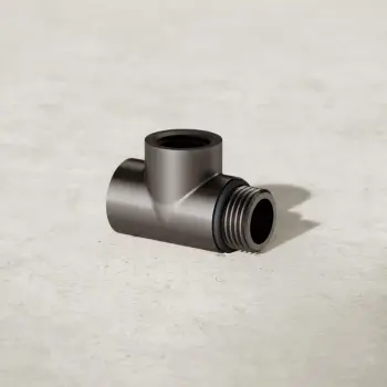 Dual Fuel Brushed Gunmetal T Piece Connector For Towel Rails & Radiators