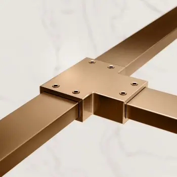 Antwerp Brushed Copper Wet Room Glass Enclosure Connector
