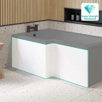 1500 Super Strength Reinforced Acrylic L Shaped Bath Front Panel