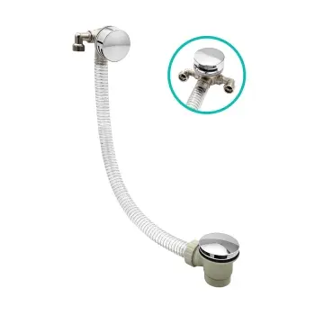Chrome Slimline Freeflow Bath Filler Waste and Overflow