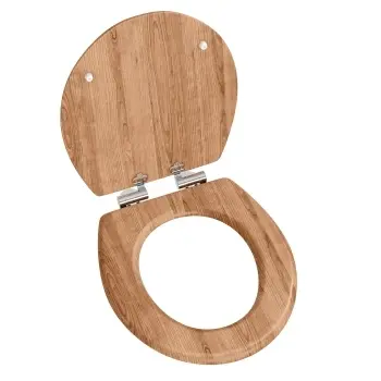 Alma Traditional Oak Effect Wooden Soft Close Seat