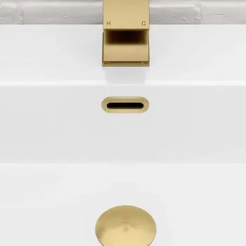 Brushed Brass Pill Basin Overflow Ring