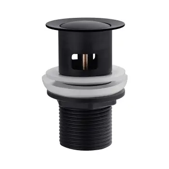 Matt Black Pop Up Basin Waste - Slotted