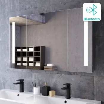 Emielia Illuminated LED Mirror Cabinet With BLUETOOTH Speaker 600x1000mm