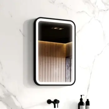 Olivia Black Framed Illuminated LED Mirror 600x400mm