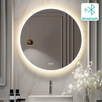 Grace Round Illuminated LED Mirror With BLUETOOTH Speaker 800mm