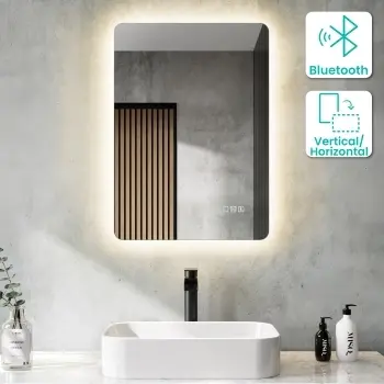 Clara Backlit LED Mirror With BLUETOOTH Speaker 700x500mm