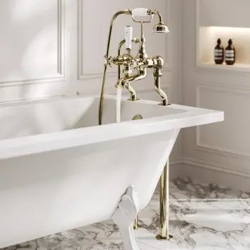 Avoca Traditional English Gold Freestanding Bath Shower Mixer Tap