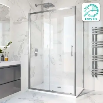 Hamburg Easy Clean 8mm Sliding Shower Enclosure 1200x760mm - Easy Fix Feature