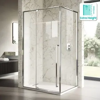 Cologne Stainless Steel Easy Clean 8mm Hinged Shower Enclosure 1200x900mm